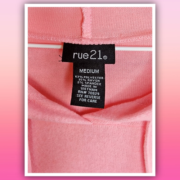 Rue 21 pink hoodie sweatshirt graphic silver glitter LOVE print women's … - Picture 6 of 6